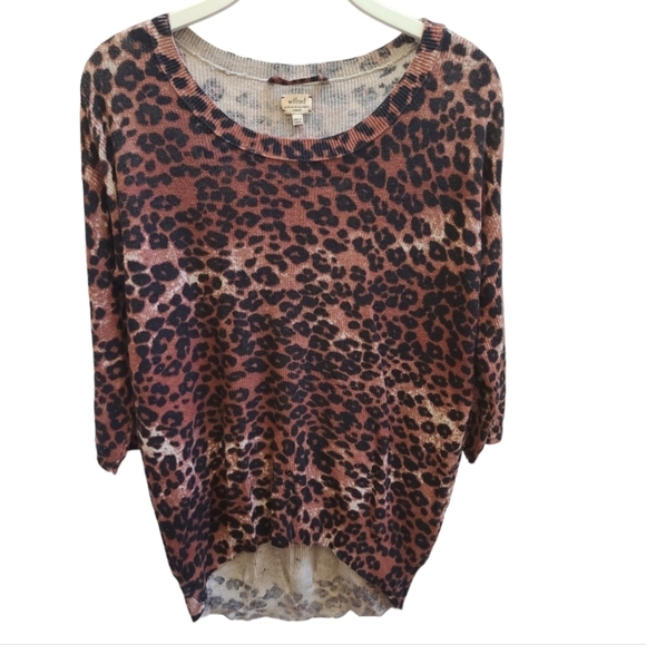 Wilfred Silk/Cashmere Leopard Print Balzac Sweater in Size XS - Picture 1 of 6